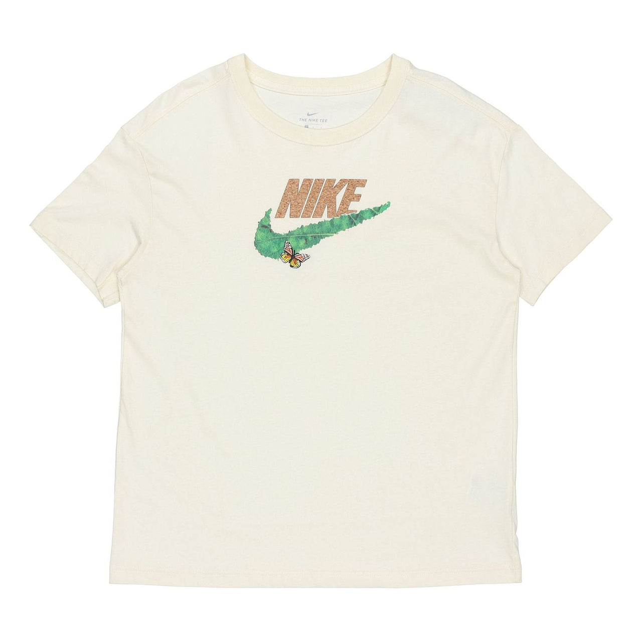 (WMNS) Nike Sportswear Logo Printing Round-neck Ivory White DD1473-113