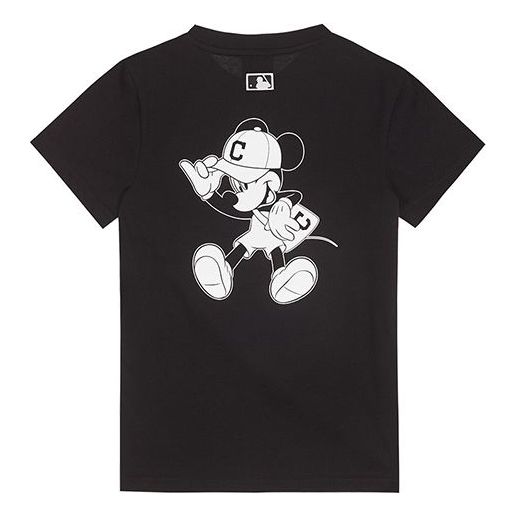 MLB x Disney Crossover Cleveland Indians Cleveland Guardians Mickey Printing Short Sleeve Unisex Black 31TSK1031-45L