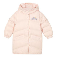 (GS) Skechers Logo Printed Bow Decoration Long Down Jacket 'Pink Blue Purple' L421G128