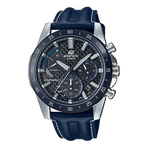CASIO Waterproof Sports Shockproof Solar Powered EDIFICE Quartz Mens Blue Analog EQS-930BL-2A