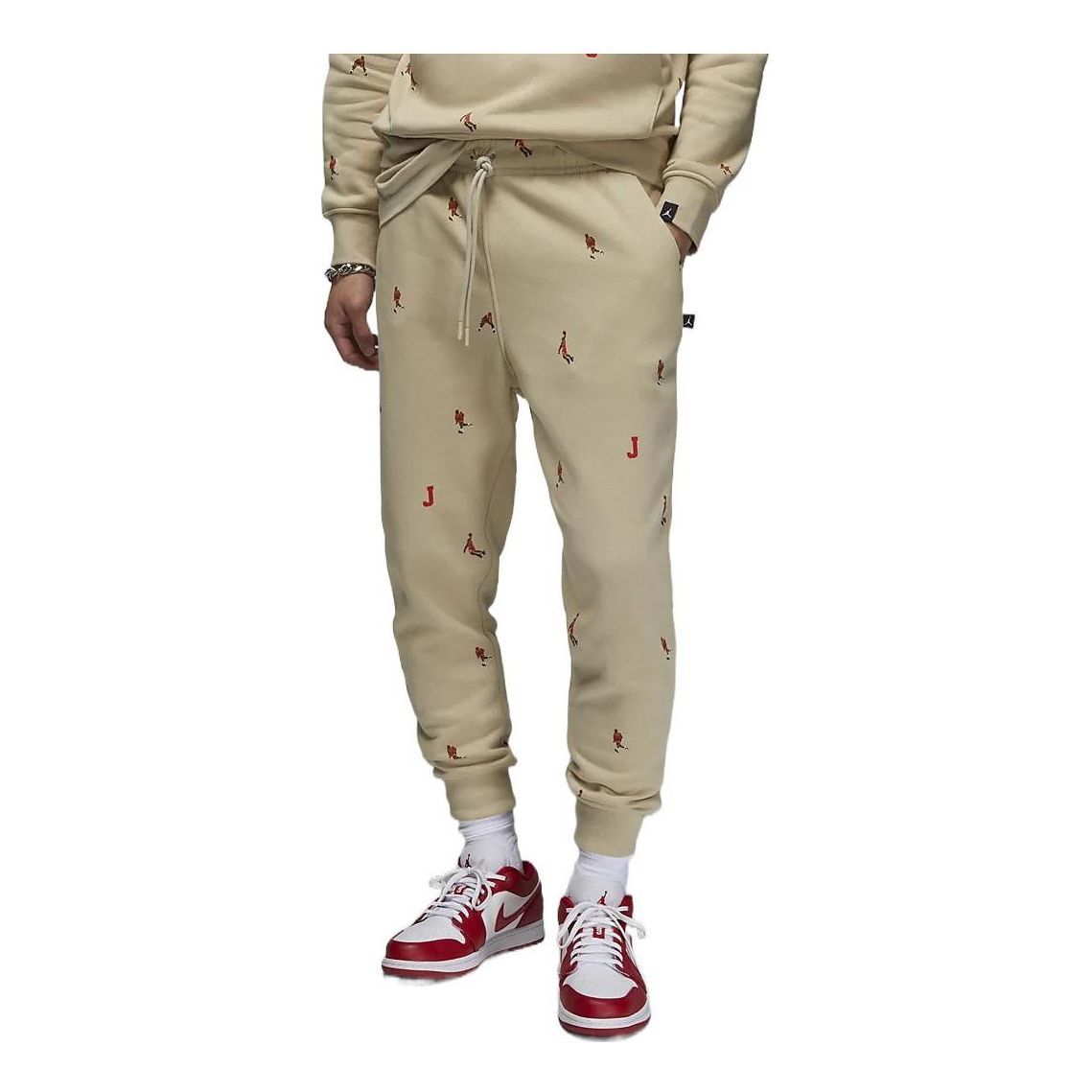 Air Jordan Essentials Holiday Sweatpants All Over Print 'Beige' DV9391-206