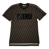 FENDI Classic F Printing Short Sleeve Brown FS7074-A5HL-F15NH