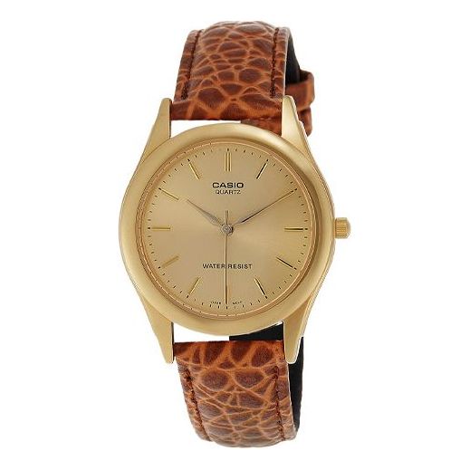Casio Fashion Stylish Business Leather Strap Analog Watch 'Brown Gold' MTP-1093Q-9A
