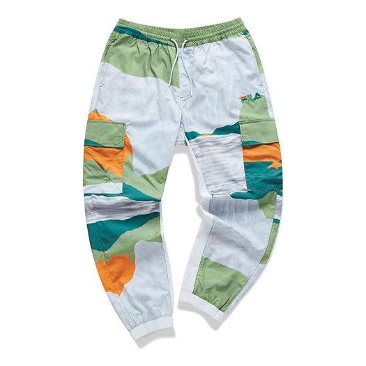FILA FUSION Woven Printing Cargo Casual Pants Colorblock T11M123801F-LG