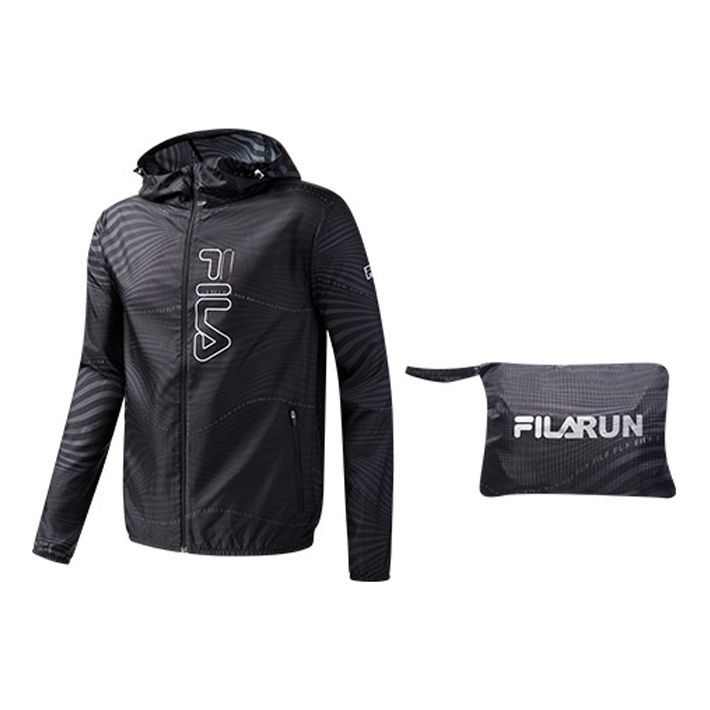 Men's FILA Storage Simple Running Woven Black Jacket A11M032701FBK