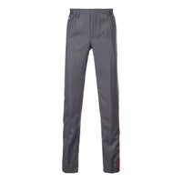 Men's Off-White Stripe Pattern Casual Long Pants/Trousers Slim Fit Gray OMCA079F183560049900