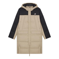 New Balance Winter Long Down Jacket Asia Sizing 'Beige Black' AMJ33338-INC