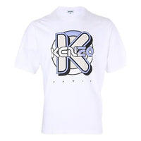 Men's KENZO Alphabet Printing Short Sleeve White T-Shirt 5TS5054SH-01