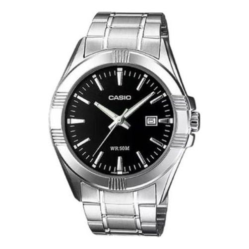Casio Waterproof Fashion Stylish Analog Watch 'Black Silver Metallic' MTP-1308D-1A
