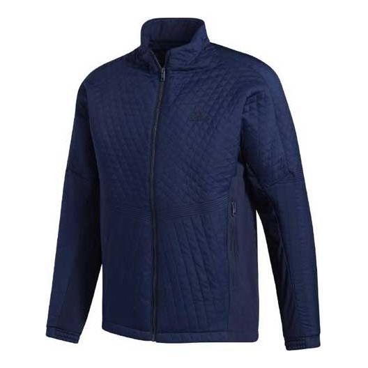 adidas Quilting Jk Golf Sports Stand Collar Jacket Blue FS6956