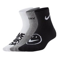 (GS) Nike Lightweight Socks 'Black White Grey' CU8129-902