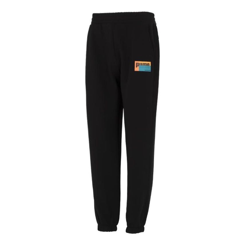 PUMA Graphic Logo Sweatpants 'Black' 673604-01