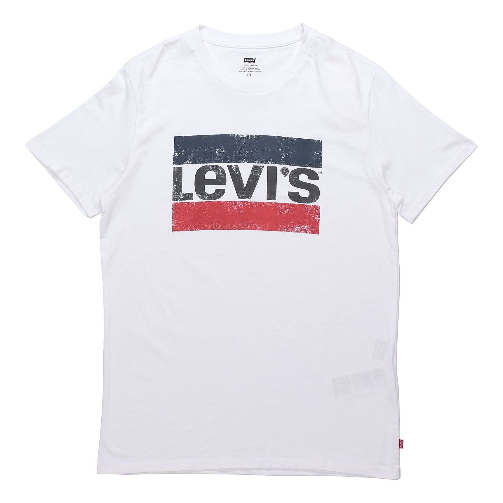 Men's Levis Sports Logo Printing Pure Cotton Short Sleeve White 39636-0011