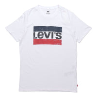 Men's Levis Sports Logo Printing Pure Cotton Short Sleeve White 39636-0011