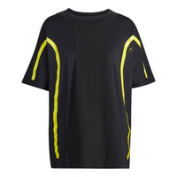 (WMNS) adidas by Stella McCartney TruePace Running Loose T-Shirt Asia Sizing 'Black Yellow' HI6138