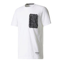 adidas originals Printing Pocket Casual Sports Round Neck Short Sleeve White BS2482