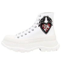 (WMNS) Alexander McQueen Tread Slick Embellished Boots 'Ivory' 667244W4MVC9071