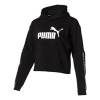 (WMNS) PUMA ESS Tape Hoodie 'Black' 581059-01