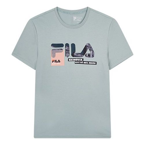 Men's FILA Subject Printing Short Sleeve Green T-Shirt F11M018109F-GN