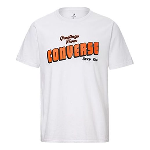 Men's Converse Multi-Color Alphabet Printing Short Sleeve White 10019604-102