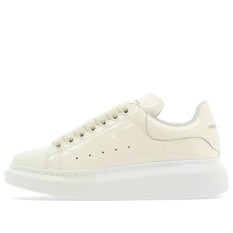 (WMNS) Alexander McQueen Glossy Low-Top Sneakers 'Cream White' 718130WIA347904