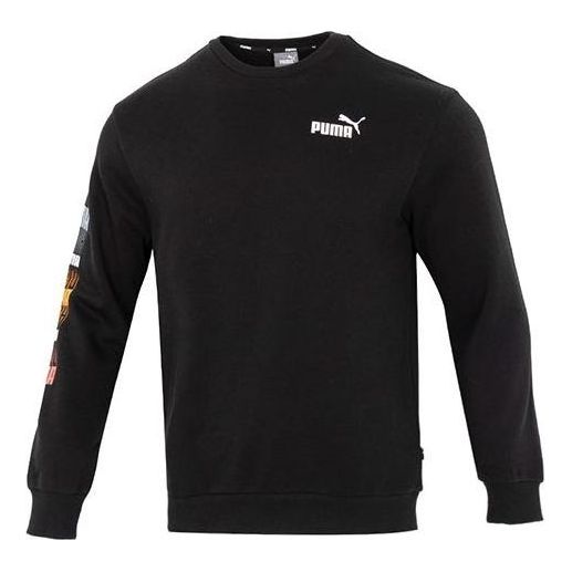 PUMA Ess Logo Repeat Graphic Crew 'Black' 675128-01