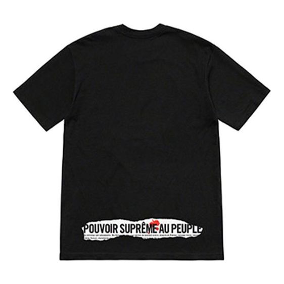 Supreme SS19 Headline Tee Black Slogan logo Short Sleeve Unisex SUP-SS19-760