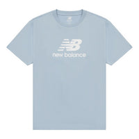 New Balance Essentials Stacked Logo Cotton T-Shirt Asia Sizing 'Blue White' AMT31541-LAY