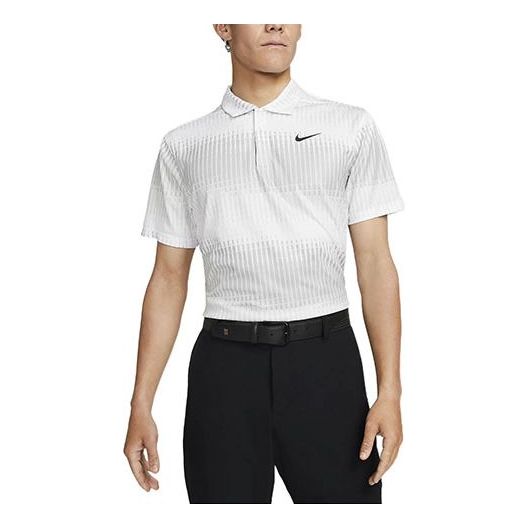 Men's Nike Dri-FIT ADV Gradient Printing Casual Short Sleeve White Polo Shirt DN2238-100