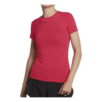(WMNS) Nike Pro Mesh Training Short Sleeve Red AO9952-850
