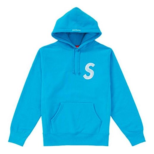 Supreme FW18 S Logo Hooded Sweatshirt Bright Royal logo SUP-FW18-622