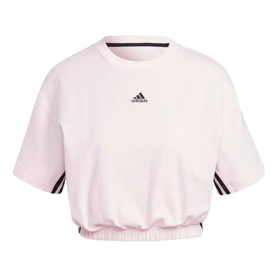 (WMNS) adidas Dance 3-Stripes Crop T-Shirt Asia Sizing 'Pink Black' IM4975