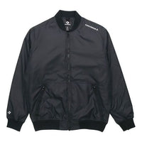 Men's Converse Aviator Baseball Uniform Woven Windproof Zipper Jacket Autumn Black 10018368-A03