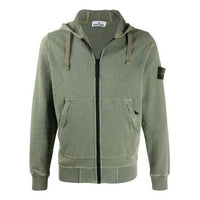 STONE ISLAND Zip Cotton Hooded Fleece Men Green MO721564251-V0058