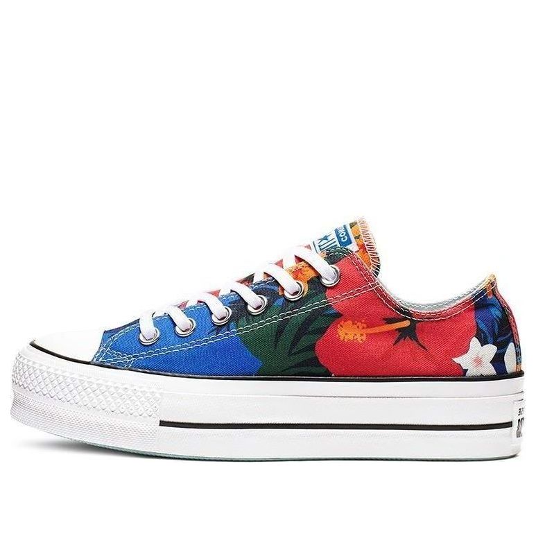 (WMNS) Converse Chuck Taylor All Star Paradise Prints Lift Low-Top Floral 'White Red Blue' 563976C