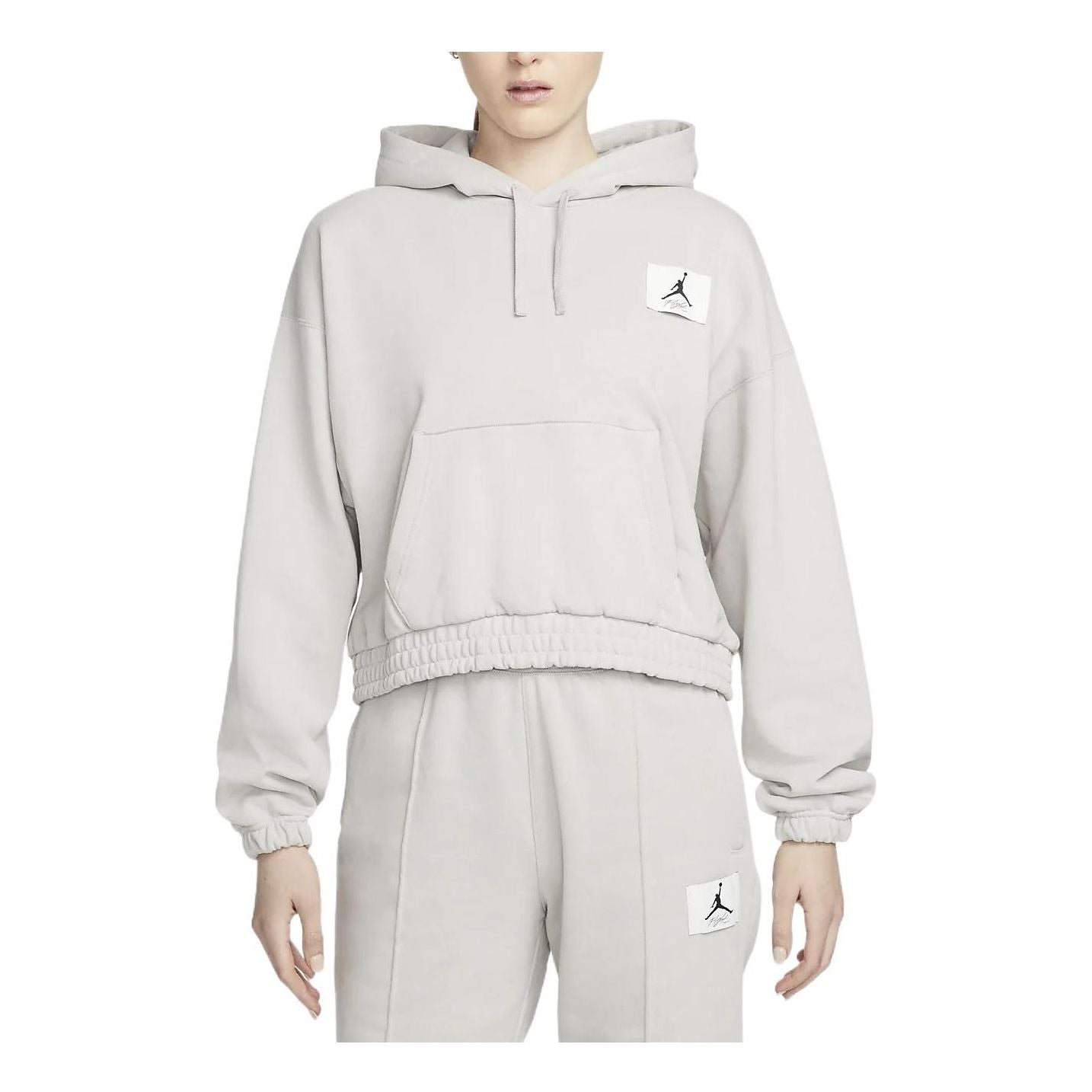 (WMNS) Air Jordan Flight Popover Hoodie 'Light Grey' DD6998-012