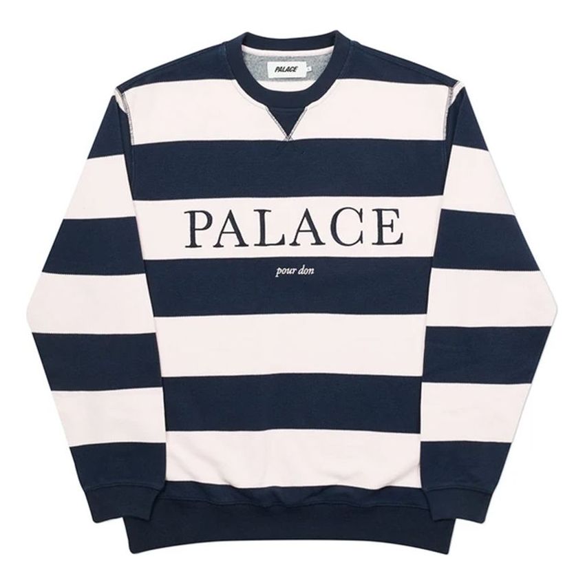 PALACE Stripe Alphabet Round Neck Long Sleeves Unisex Pink P19CS034