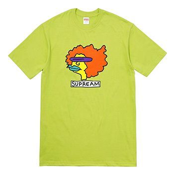 Supreme FW17 Gonz Tee Lime Sausage Mouth Cartoon Short Sleeve Unisex Green SS18-0275