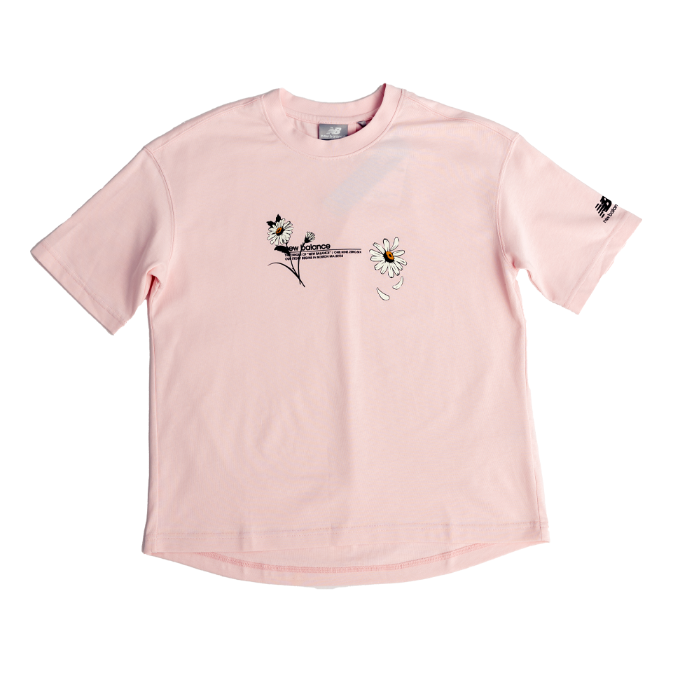 (WMNS) New Balance daisy Printing Loose Short Sleeve Pink Red NEA38012-DPK