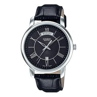 Men's CASIO Fashion Stylish Quartz Watch Leather Strap Mens Analog BEM-152L-1A