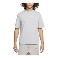 Men's Air Jordan Solid Color Alphabet Embroidered Round Neck Short Sleeve Gray T-Shirt DO6098-054