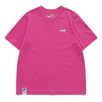 (WMNS) Fila Printing Round Neck Loose Short Sleeve Rose Purple T11W122109F-PC