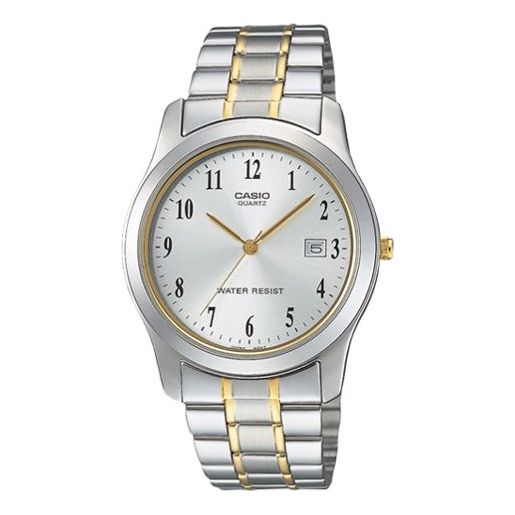 CASIO Waterproof Stainless Steel Strap White Dial Mens White Analog MTP-1141G-7B