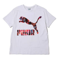 (WMNS) PUMA Classics Logo Tee Cotton Large logo Short Sleeve White 579047-82