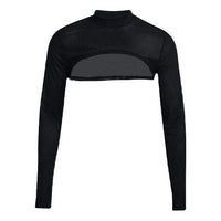 (WMNS) Under Armour Crop High Neck Long Sleeve Top Black 1365997-001