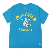 MLB Graffiti Printing Round Neck Short Sleeve Unisex Blue 31TS06031-07U