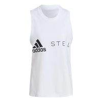 (WMNS) adidas by Stella McCartney Sportswear Logo Tank Top Asia Sizing 'White Black' HA8972