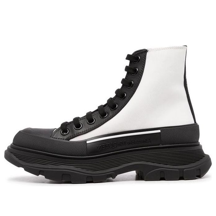 (WMNS) Alexander McQueen Tread Slick High-Top Sneakers 'White Black' 666809W4RK19360