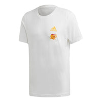 adidas Embroidery Gfx Embroidered Cartoon Printing Casual Sports Round Neck Short Sleeve White FM9449