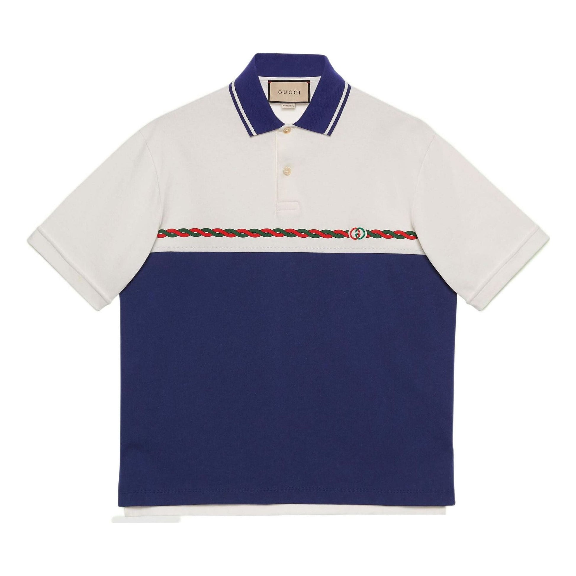 Gucci Cotton Jersey Polo With Interlocking G 'Blue White' 692143-XJD7E-9219